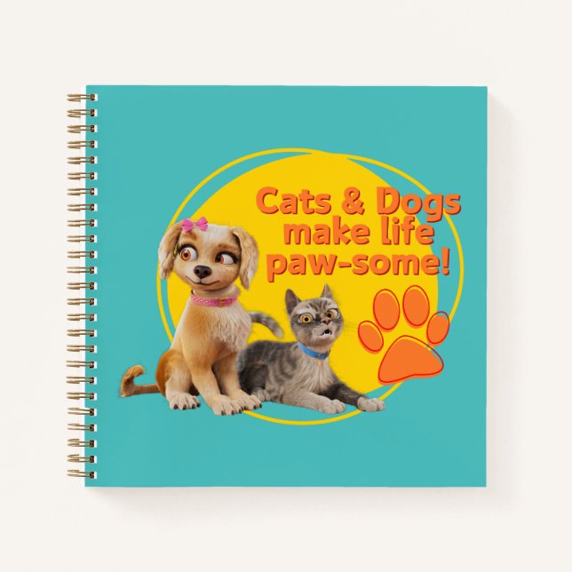 Carnet Chats & Chiens Font De La Vie Paw-some ! (Devant)