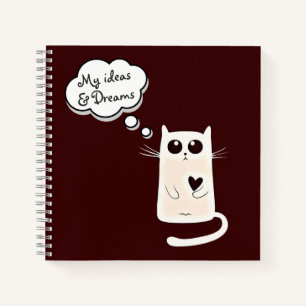 Carnet Chats de coeurs solitaires Mignons