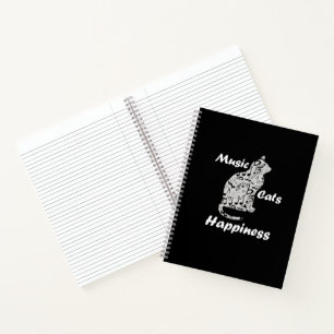 Carnet Chats de musique Bonheur - Citation d'amoureux de 