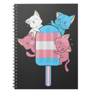 Carnet Chats du drapeau transgenre et une glace à l'eau
