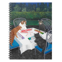 Chats jouant au Mahjong