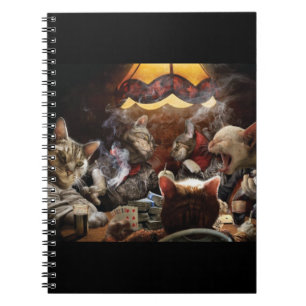 Carnet Chats jouant au poker