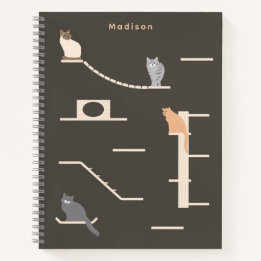 Carnet Chats mignons sur mobilier mural pour chats Gris f
