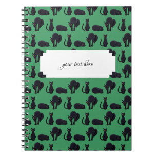 Carnet Chats Noirs Blocs Halloween Pixel Art Motif