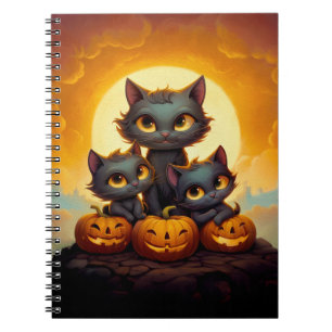 Carnet Chats noirs et citrouille mignon Halloween