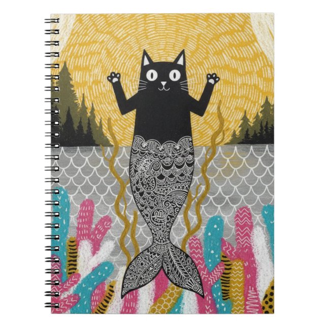 Carnet Chatte sirène unique (Devant)