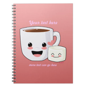 Carnet chaud heureux de cacao et de guimauve
