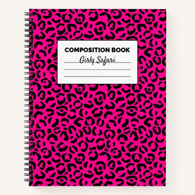 Carnet Chaud, rose et léopard noir (Devant)