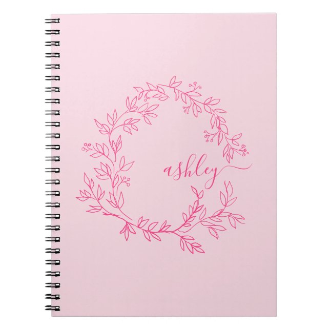 Carnet Chaud rose Monogramme fille de retour à l'école (Devant)
