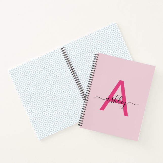 Carnet Chaud rose Monogramme fille de retour à l'école (Intérieur)