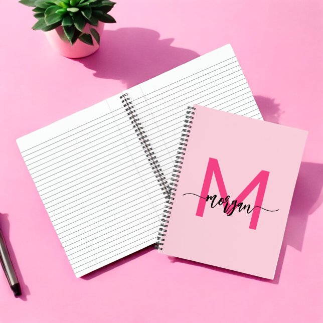 Carnet Chaud rose Monogramme fille de retour à l'école (Créateur téléchargé)