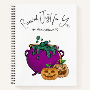Carnet Chaudière d'Halloween Nom personnalisé fait maison