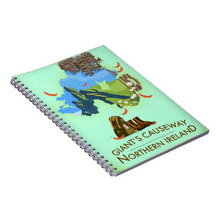 Carnet Chaussée des Géants Irlande du Nord Carte Affiche 