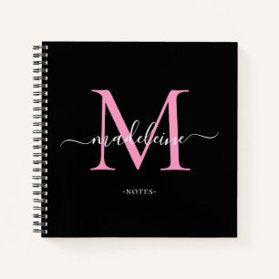 Carnet Chaussure de ballet moderne Monogramme rose Nom du