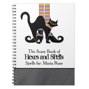 Carnet Chaussures de sorcière Whimsy avec chat noir