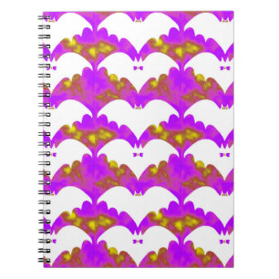 Carnet Chauves-souris blanches et noeuds papillon roses j