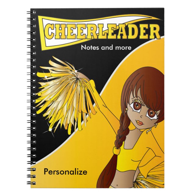 Carnet Cheerleader | Nom do-it-yourself | jaune (Devant)