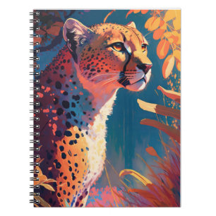 Carnet Cheetah Animal Portrait Peinture Faune En Plein Ai