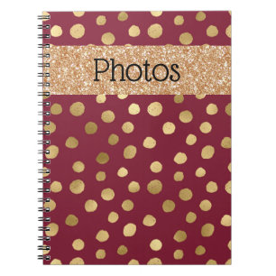 Carnet Cheetah Gold Burgundy Métallic Photos