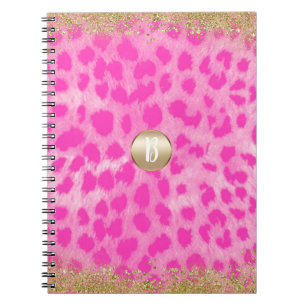 Carnet Cheetah léopard rose Imprimer Parties scintillant 