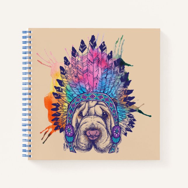 Carnet Chef amérindien de Sharpei (Devant)