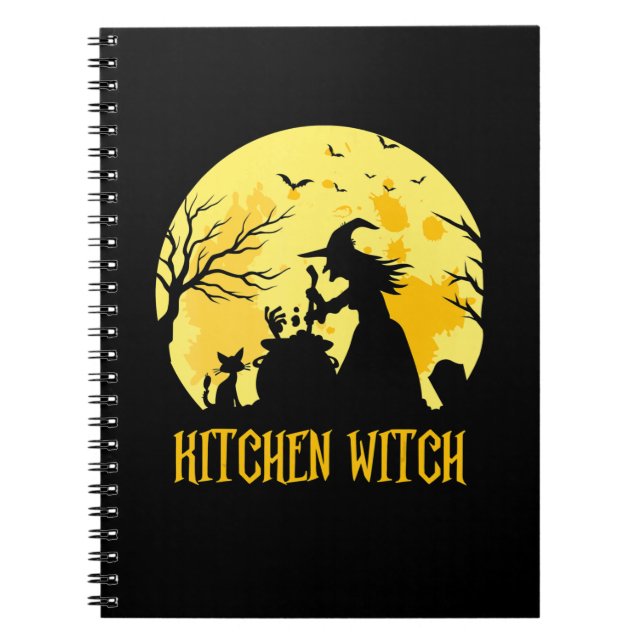 Carnet Chef cuisine cadeau halloween | sorcière cuisine (Devant)