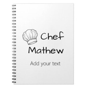 Carnet Chef cuisinier ajouter nom texte hommes cuisine bo