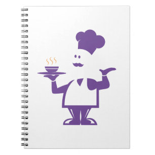 Carnet Chef tenant un bol de soupe