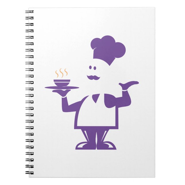 Carnet Chef tenant un bol de soupe (Devant)