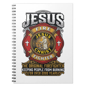 Carnet Chemise de foi chrétienne vintage Jésus pompier