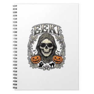 Carnet Chemise Graphique Crâne Halloween Gravure Vintage