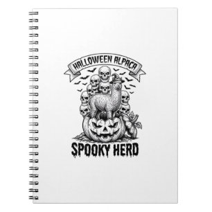 Carnet Chemise Halloween Alpaga Crâne Citrouille Design V