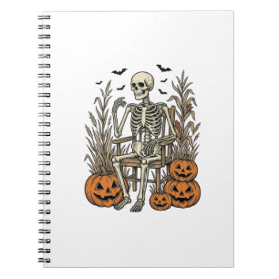 Carnet Chemise Halloween squelette vintage et citrouilles