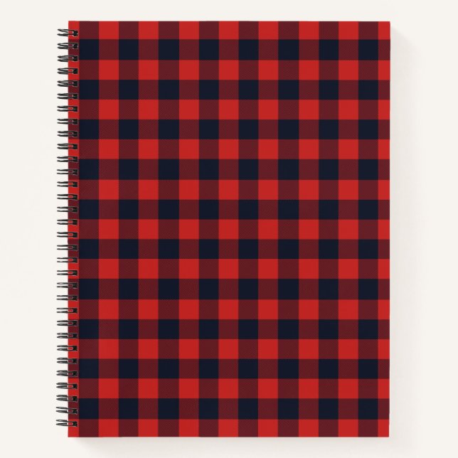 Carnet Chèque de buffle rouge rustique noir (Devant)