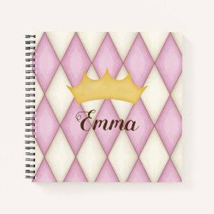 Carnet Chèque en diamant rose Nom personnalisé Princesse
