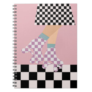 Carnet Chèques d'art moderne À damiers roulettes de patin