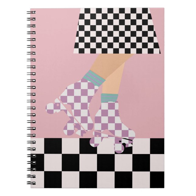 Carnet Chèques d'art moderne À damiers roulettes de patin (Devant)