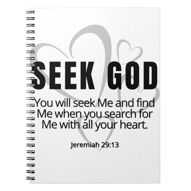 Carnet Chercher Dieu Jeremiah 29:13 ParlezChrist Inspirat (Devant)