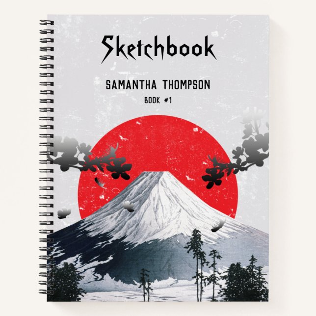 Carnet Cherry Blossoms Mont Fuji Japon Sketbook (Devant)