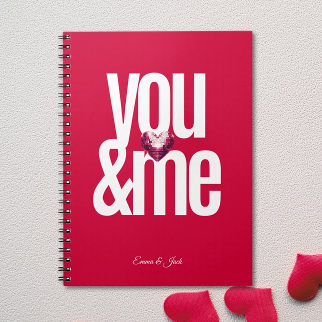 Carnet Cherry You & Me Personnalisé Pink Valentine's Day (Cherry You & Me Personalized Pink Valentine's Day Notebook)