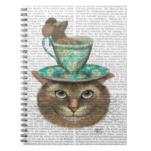 Carnet Cheshire Cat avec Cup à la tête