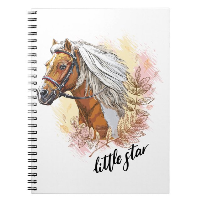 Carnet Cheval à main avec plantes (Devant)