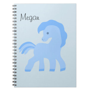 Carnet Cheval Bleu de Dessin Animé Mignon