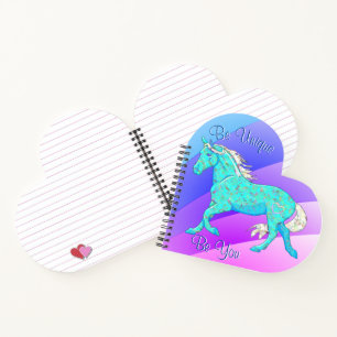 Carnet Cheval bleu Palomino (arc-en-ciel pastel)