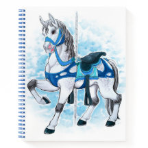 Carnet Cheval Carrousel Gris