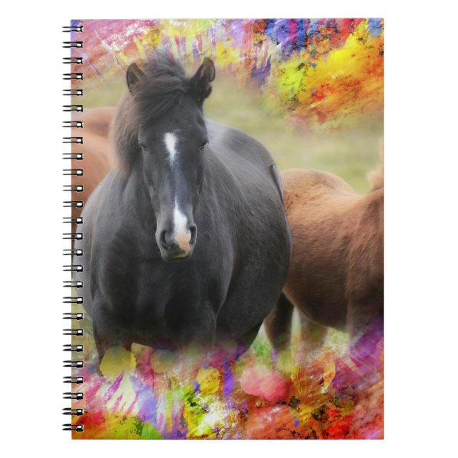 Carnet Cheval coloré (Devant)