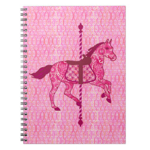 Carnet Cheval de carrousel - Fuchsia rose
