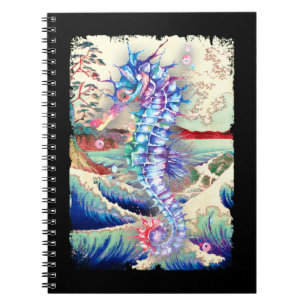 Carnet Cheval de mer japonais Coloré Sea Horse Nature Art