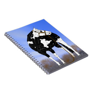 Carnet Cheval de peinture à ciel ouvert noir et blanc