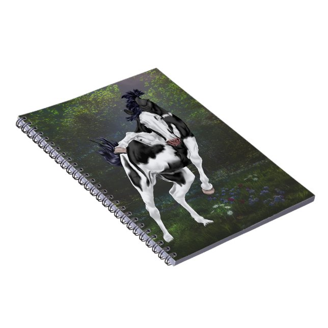 Carnet Cheval de peinture à visage noir et blanc (Côté Droit)